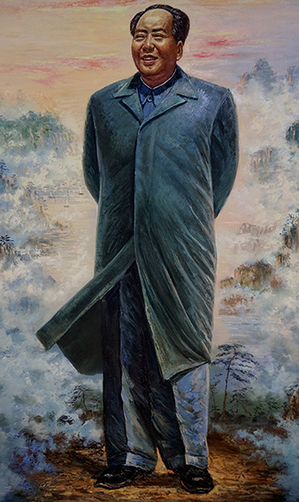 黄文佑《一代天骄毛泽东》  规格：213×123cm  2015年作